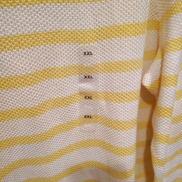 GAP NWT Women's Yellow Stripe Rounded Hem Cotton Pullover Sweater Sz XXL Preppy - Picture 4 of 7